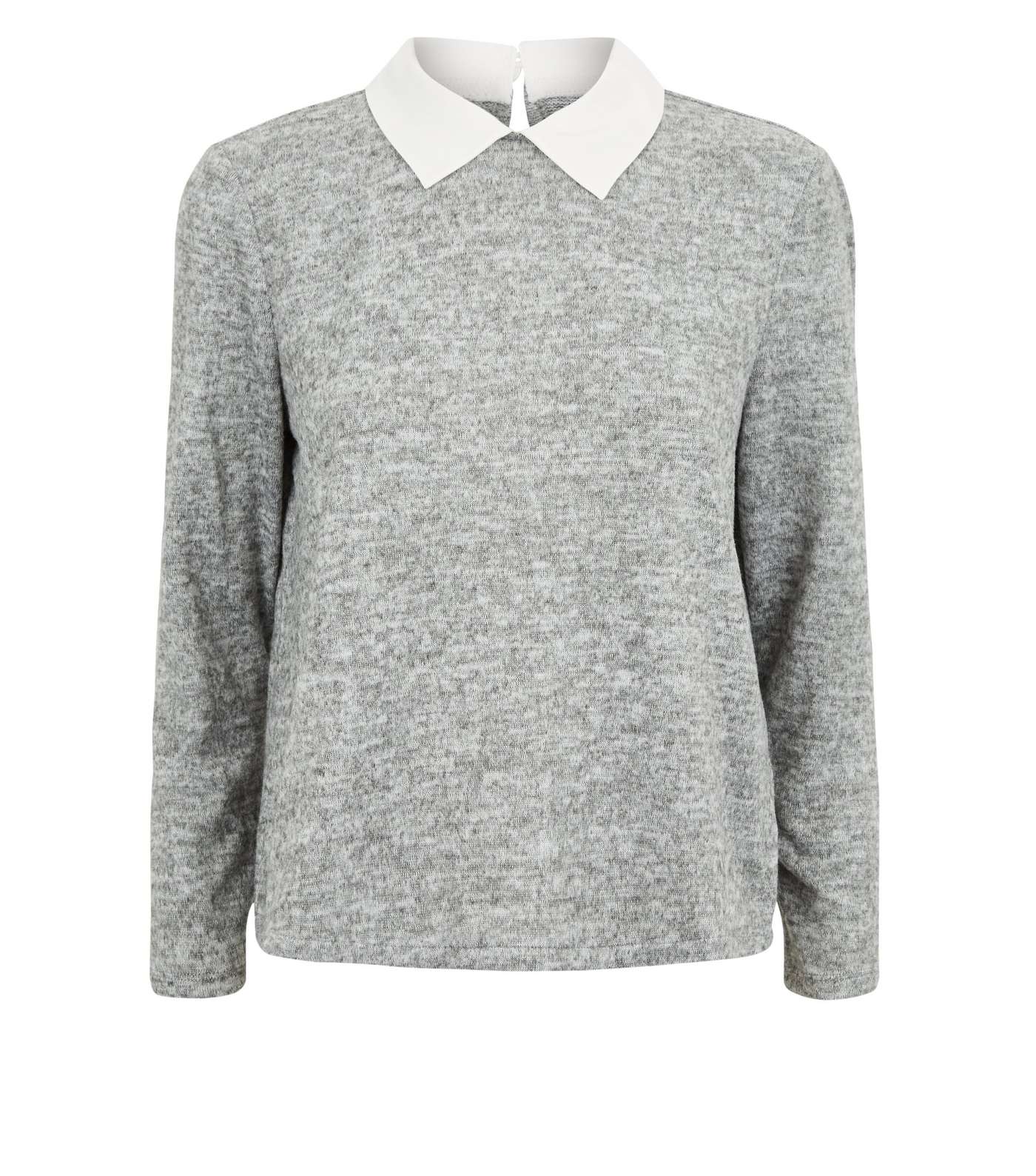 JDY Pale Grey 2 In 1 Collared Jumper Image 4
