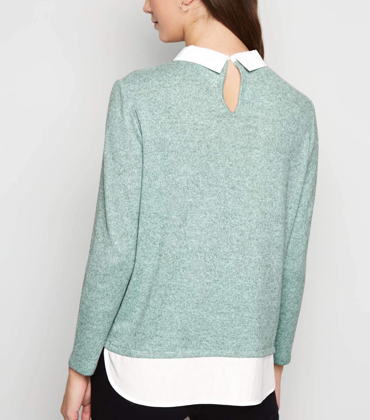 JDY Mint Green 2 In 1 Collared Jumper Image 3