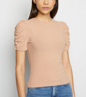 ruched sleeve t shirt