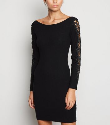 black jumper dress new look