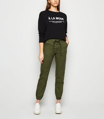 new look khaki cargo trousers