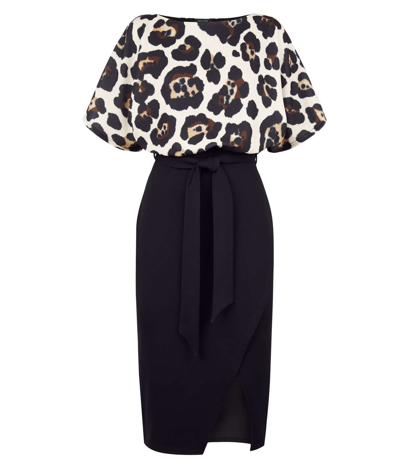 Black Leopard Print 2 in 1 Batwing Dress Image 4