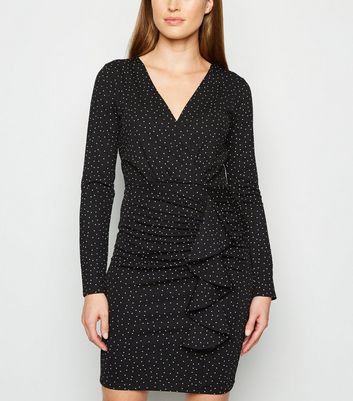 new look black long sleeve dress