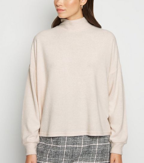 Pale Pink Brushed Oversized Boxy Jumper