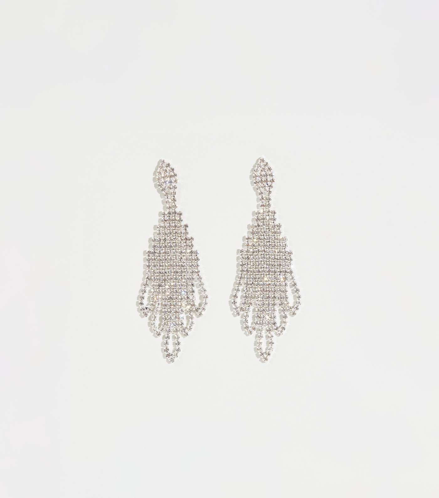 Silver Premium Diamanté Chandelier Earrings