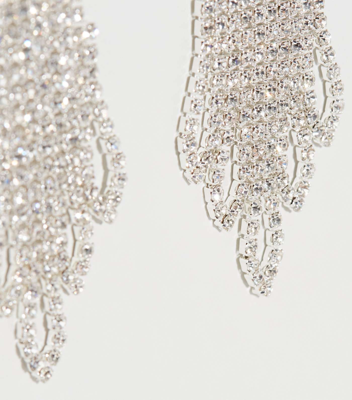 Silver Premium Diamanté Chandelier Earrings Image 3