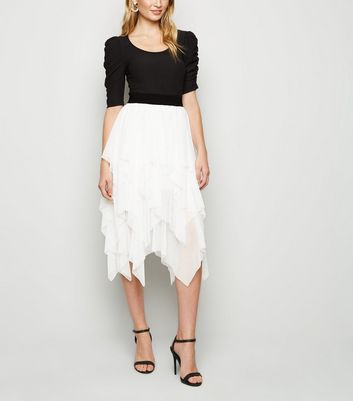 Cameo Rose White Tiered Mesh Midi Skirt | New Look