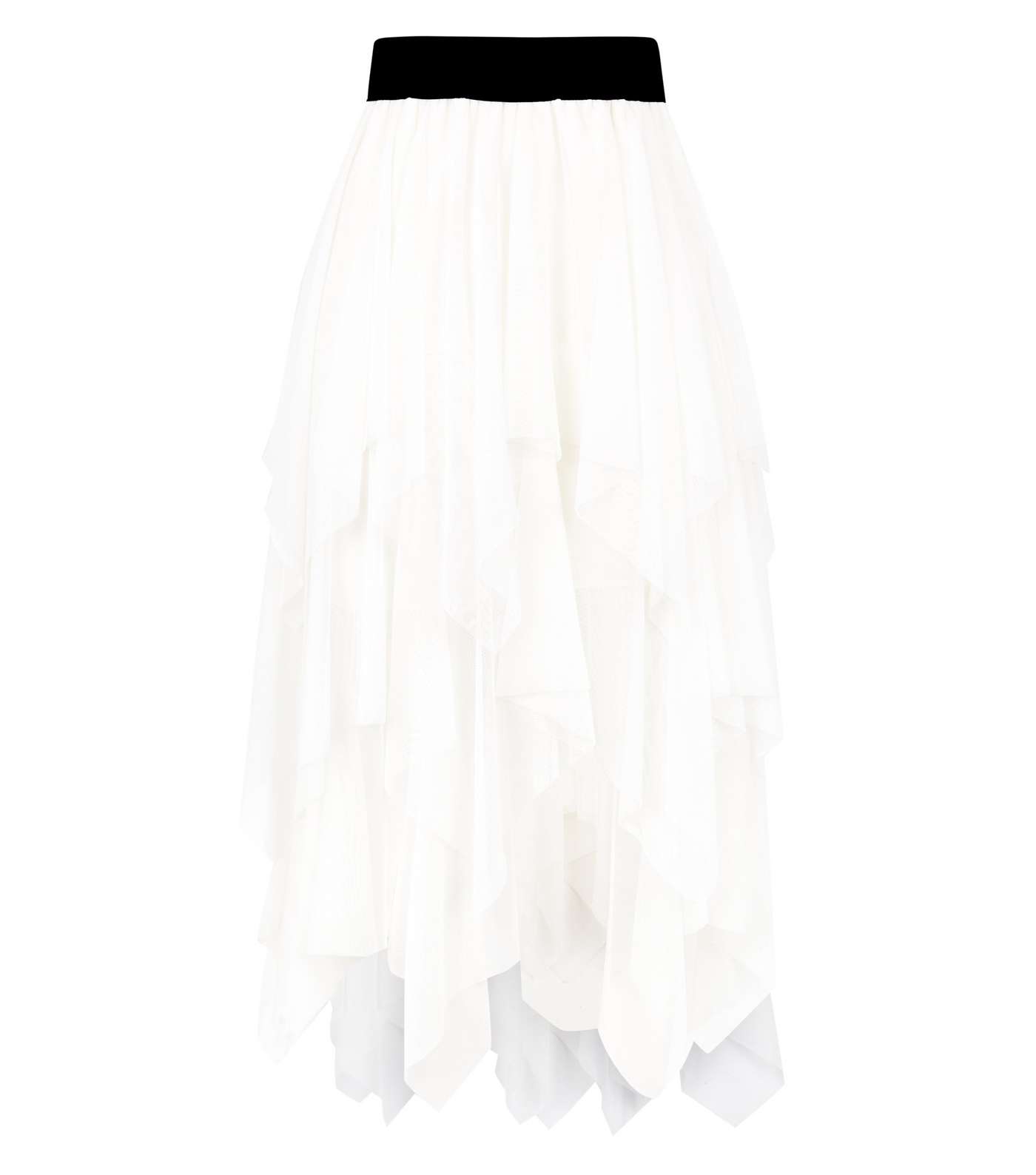 Cameo Rose White Tiered Mesh Midi Skirt Image 4