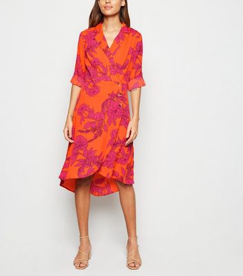 wrap dress orange