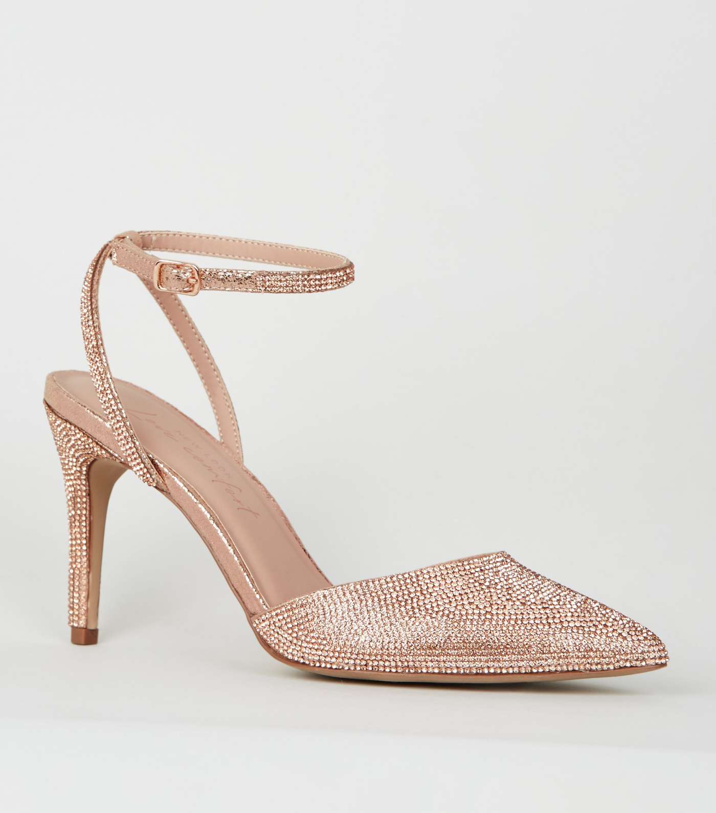 Rose Gold Diamanté Embellished Court Shoes