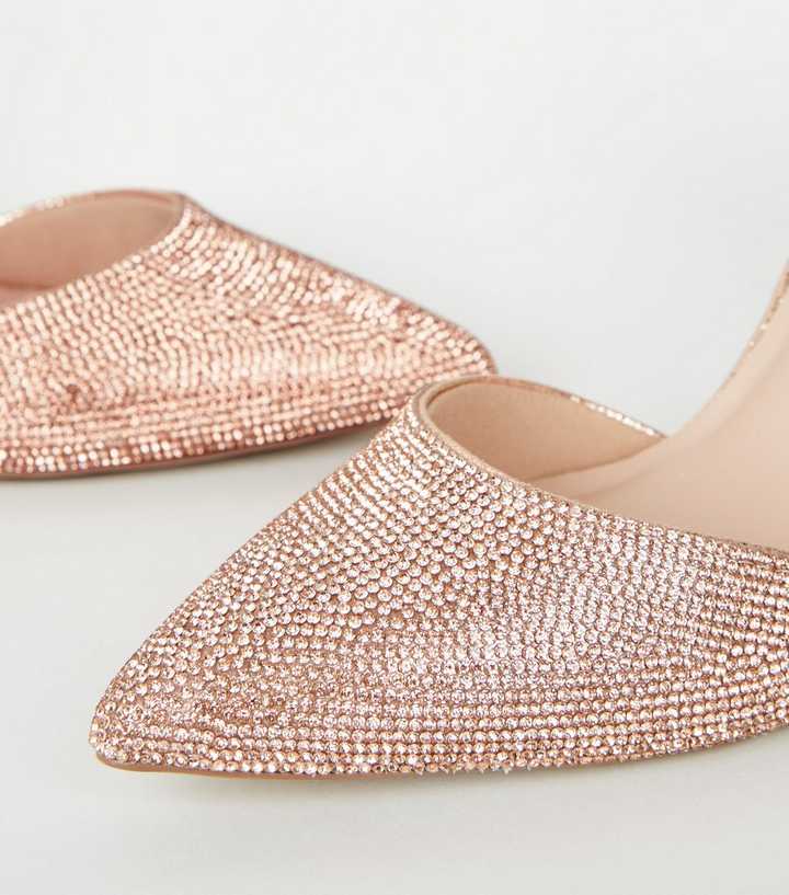 Buy Coast Tess Diamante Court Shoes In Rose Gold
