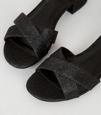 girls black sequin shoes
