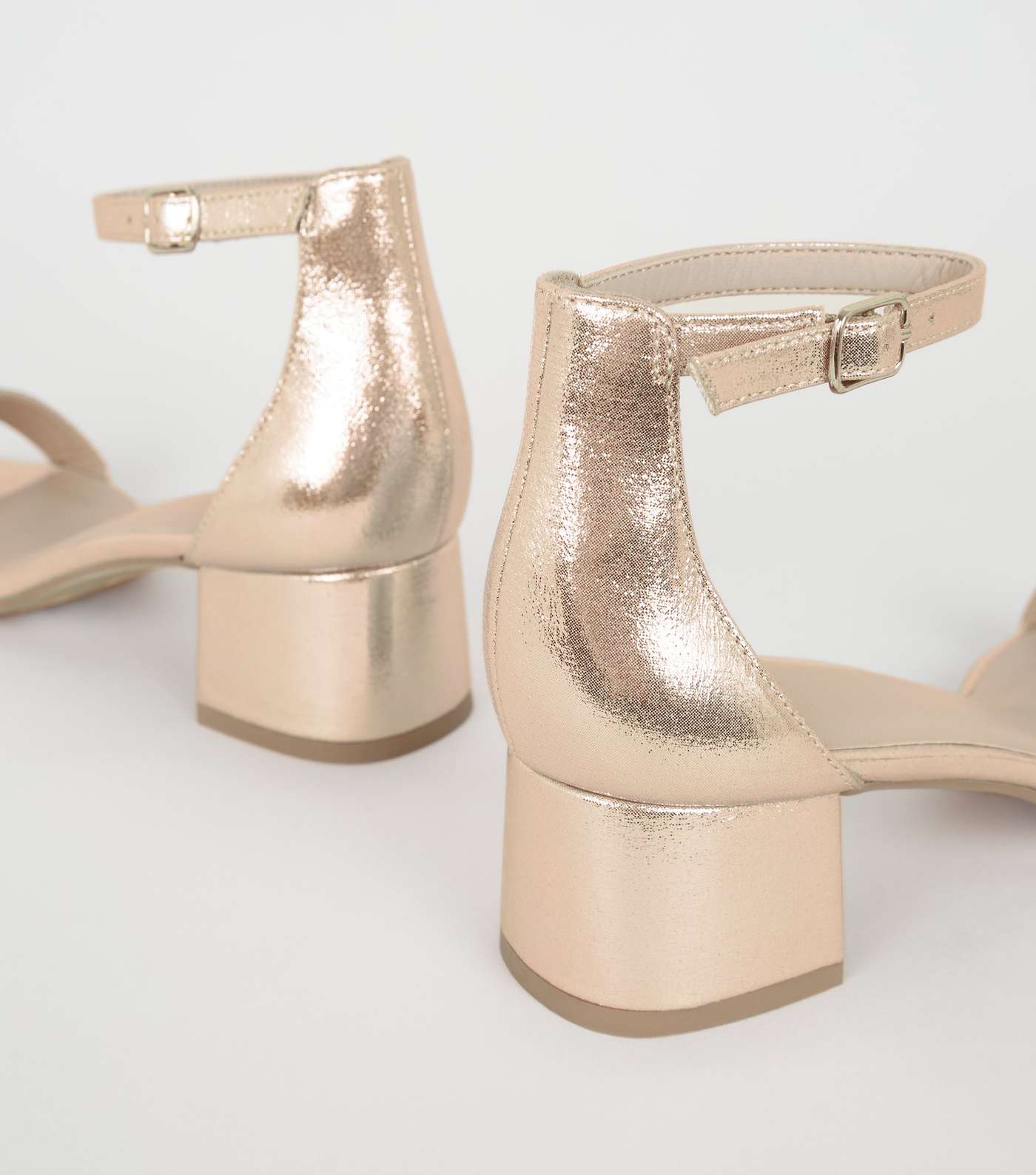 Girls Gold Diamanté Strap Low Heel Sandals Image 3