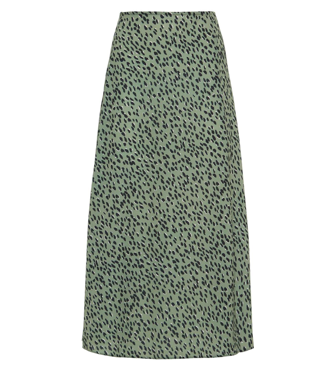 Green Spot Side Split Midi Skirt Image 4