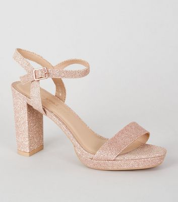 rose gold platform heels uk