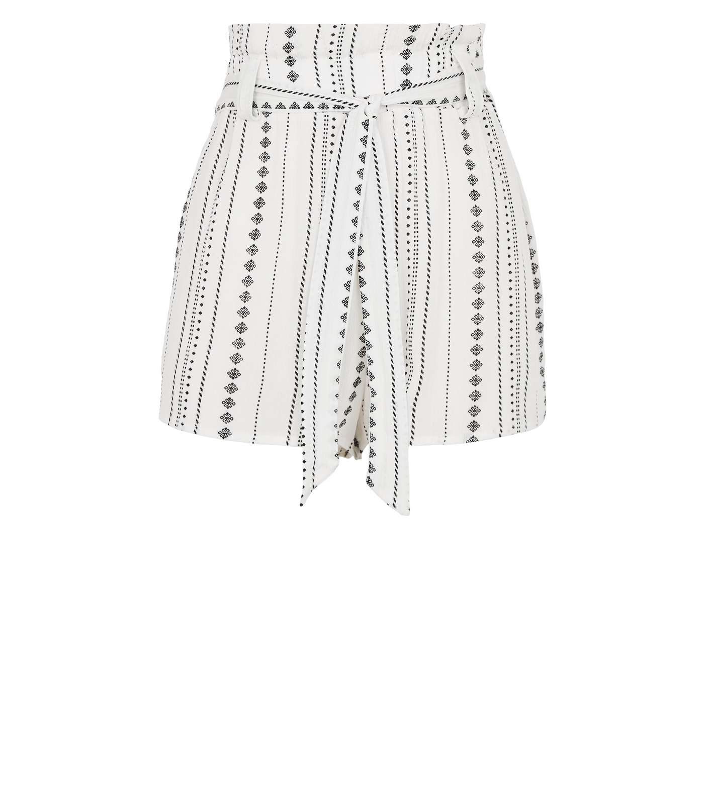 White stripe Paperbag Shorts Image 4