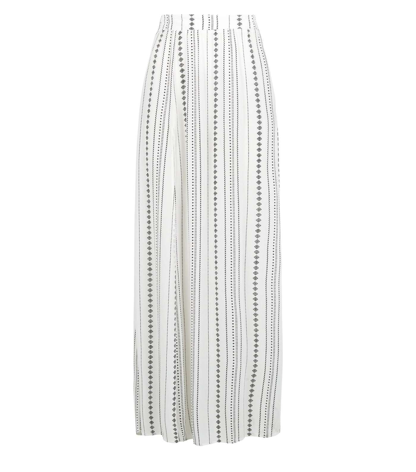 White Stripe Split Side Maxi Skirt Image 4
