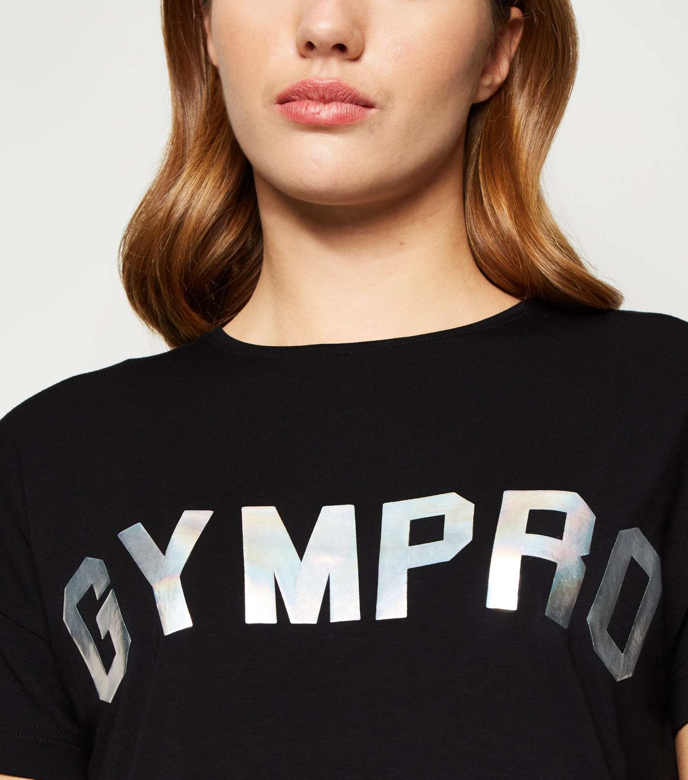 GymPro Black Cropped Slogan T-Shirt Image 5