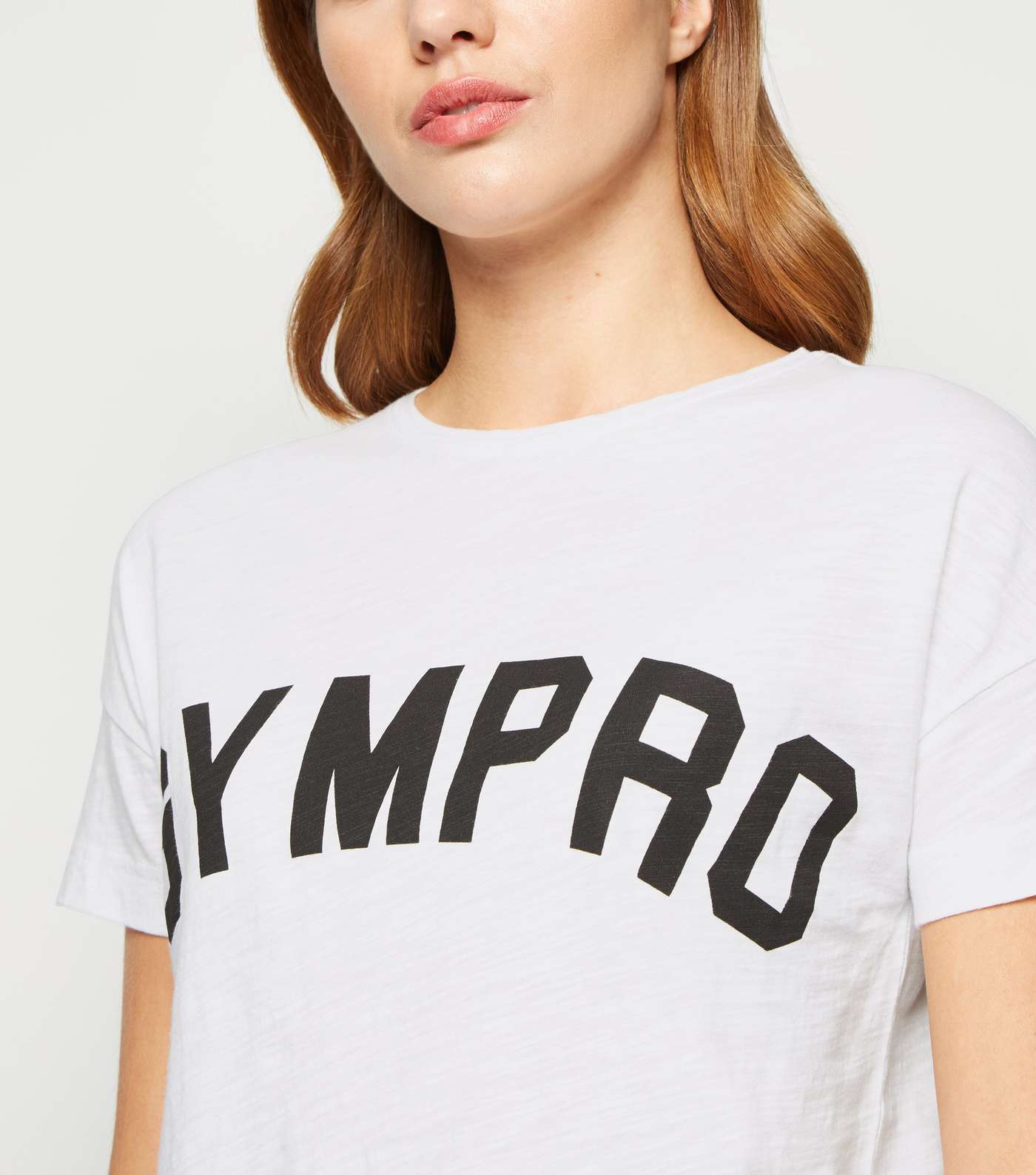 GymPro White Cropped Logo T-Shirt Image 5