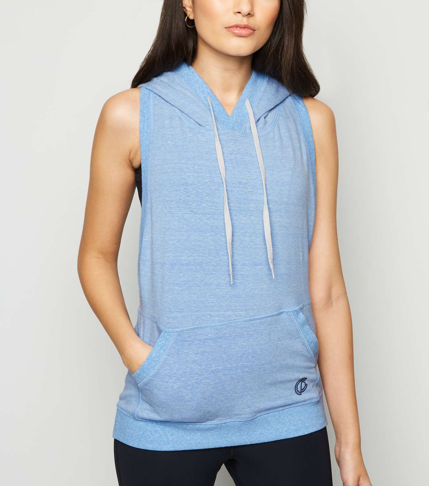 GymPro Pale Blue Backless Sports Hoodie