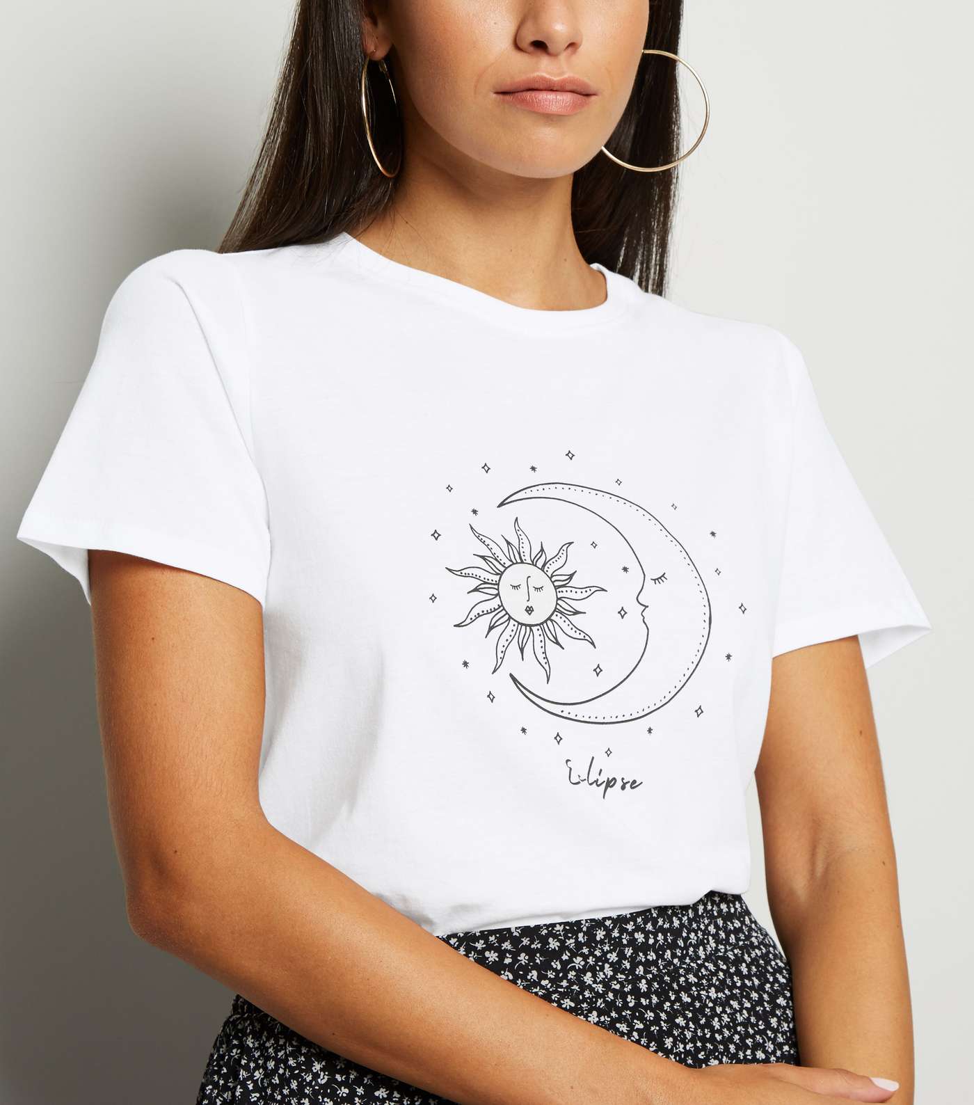 White Eclipse Slogan T-Shirt Image 5