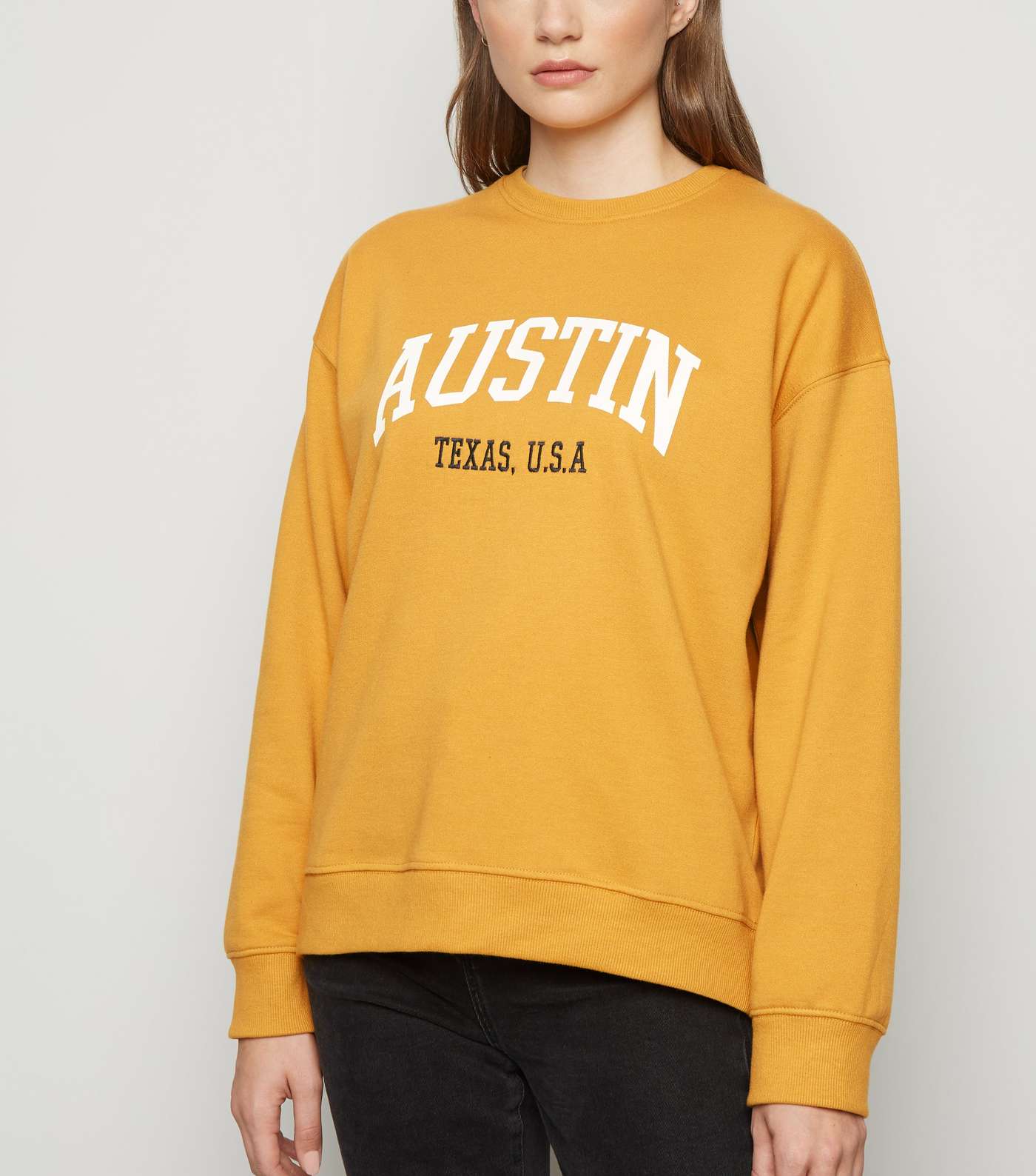 Yellow Austin Texas Slogan Sweatshirt