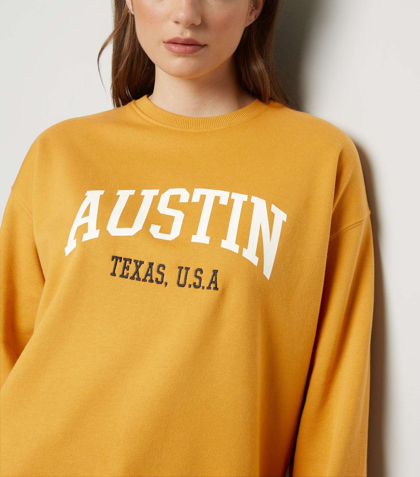 Yellow Austin Texas Slogan Sweatshirt Image 5