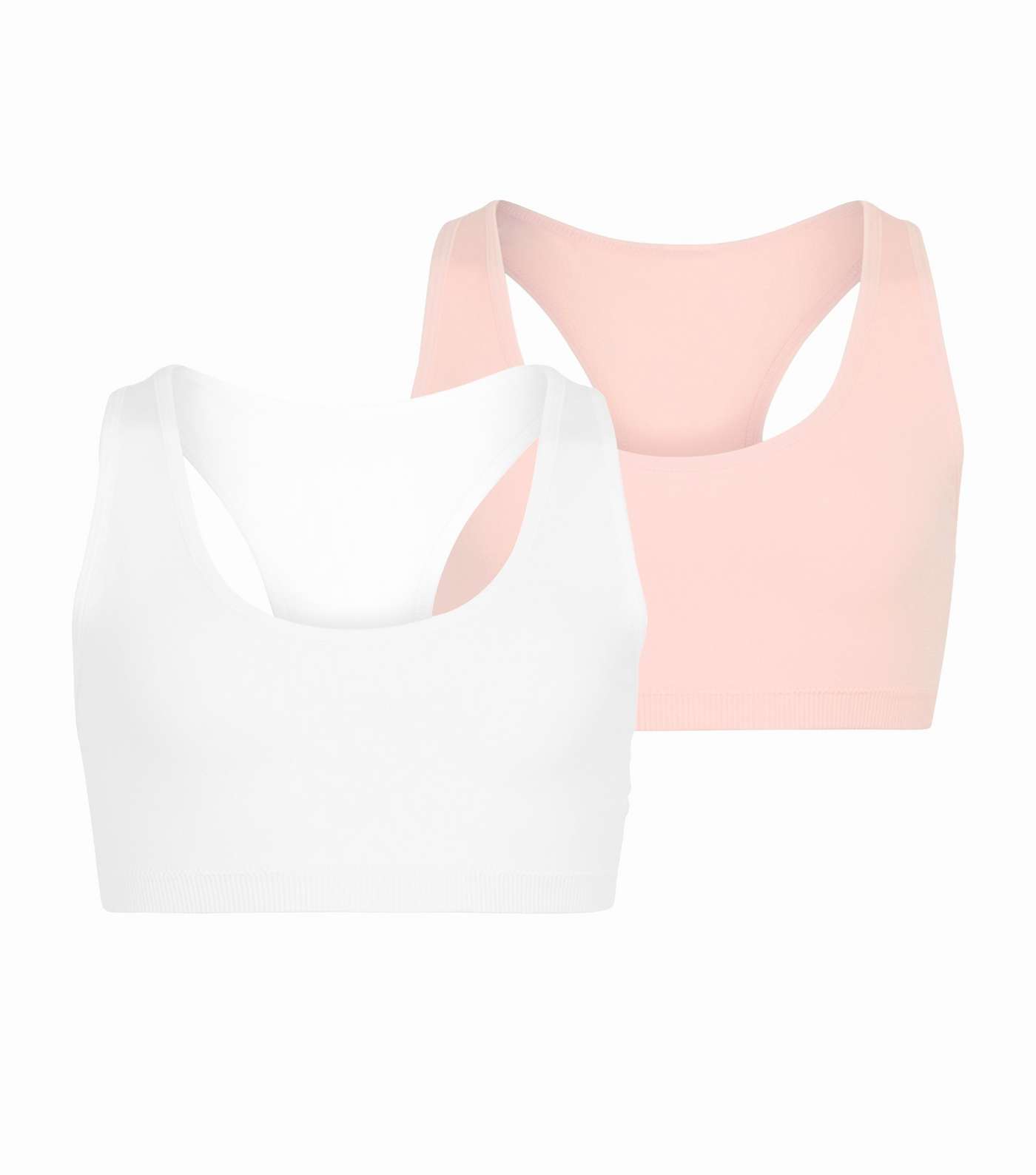 2 Pack Girls Pink and White Crop Tops