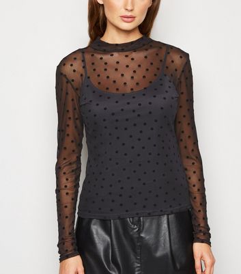 black dot mesh top