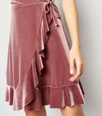 new look pink velvet dress