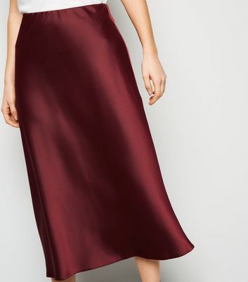 new look red midi skirt