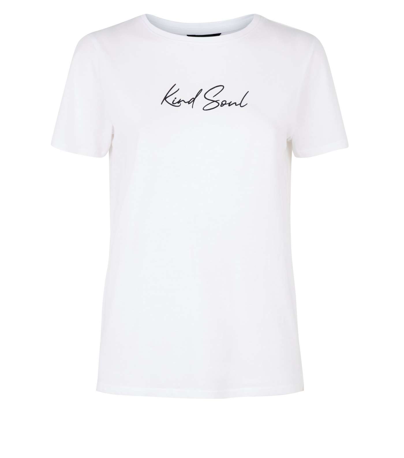 White Kind Soul Slogan T-Shirt Image 4