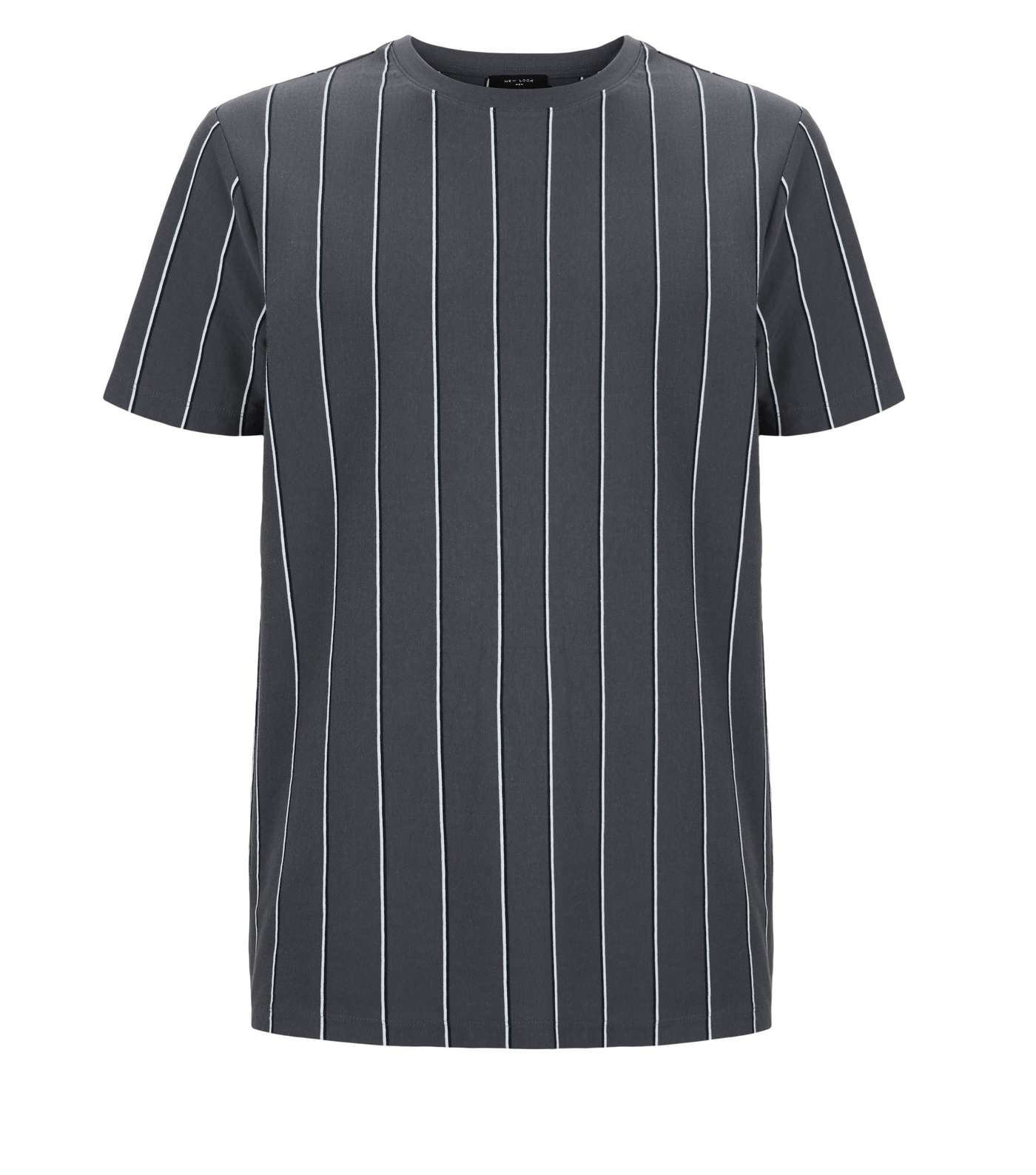 Grey Vertical Stripe T-Shirt Image 4