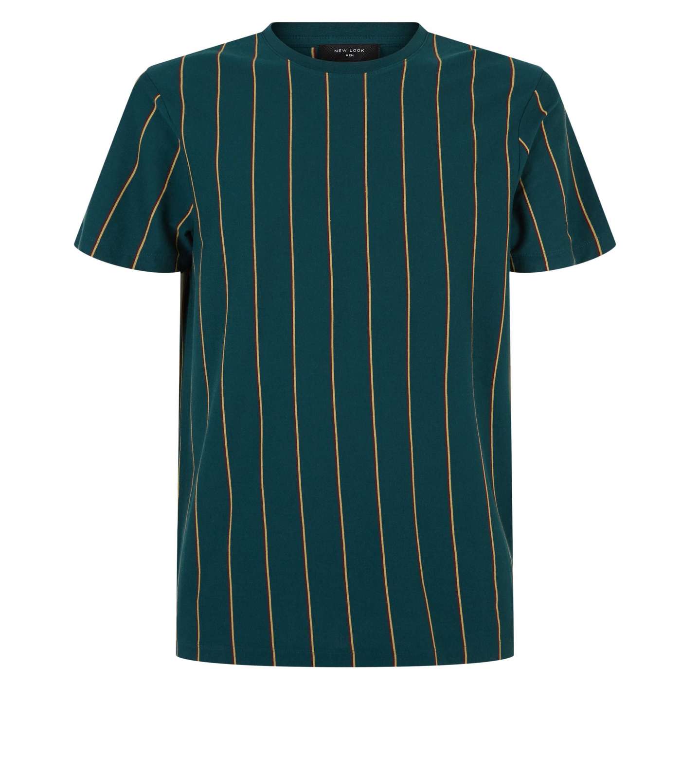 Dark Green Vertical Stripe T-Shirt Image 4