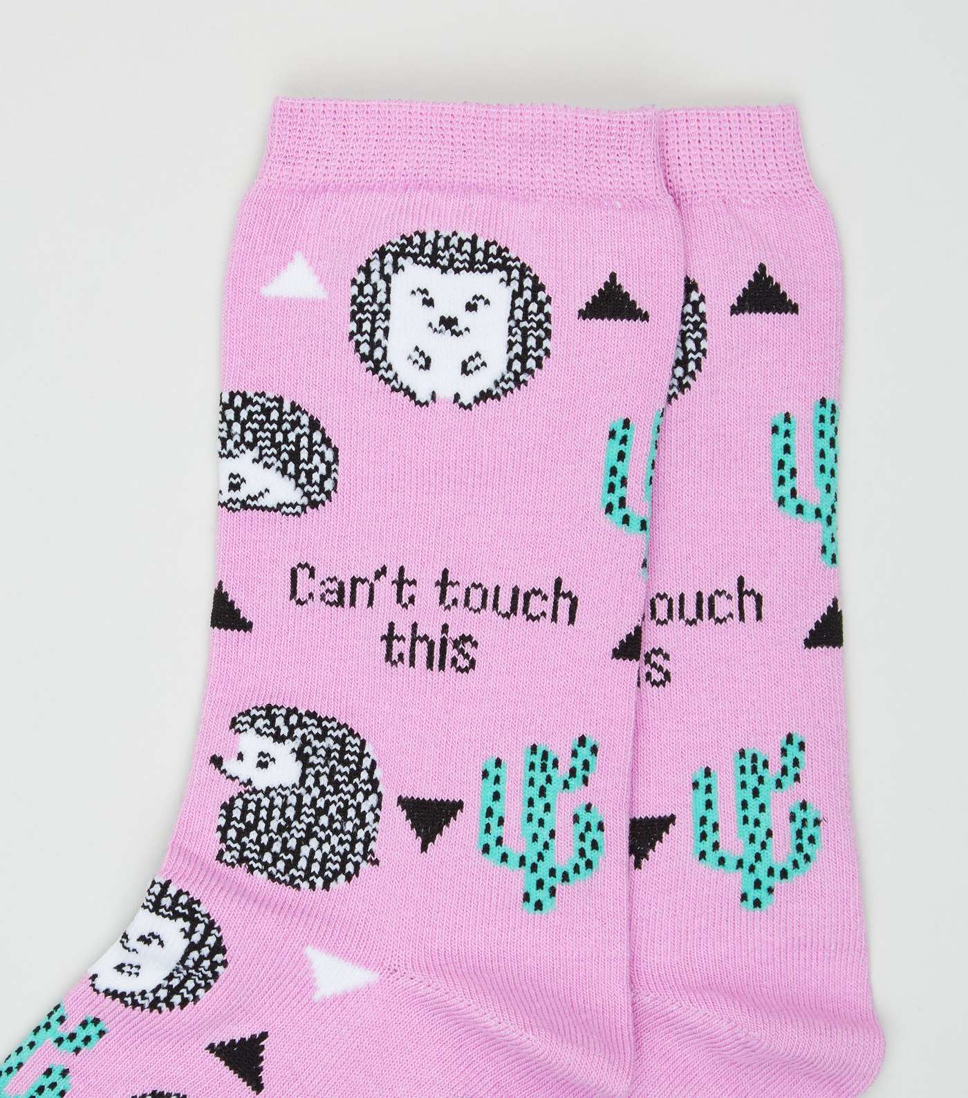 Lilac Hedgehog Cactus Slogan Socks Image 3