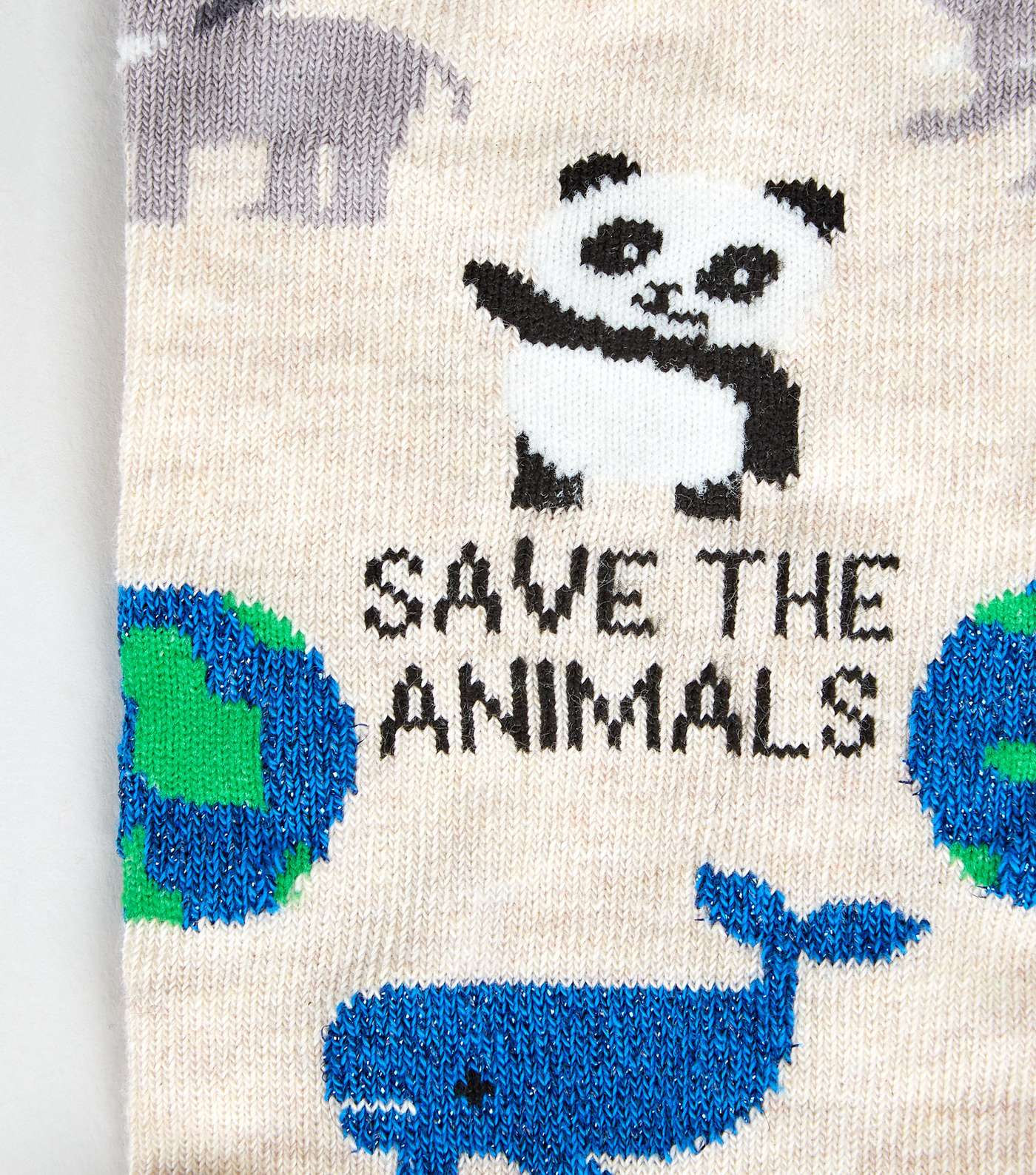 Stone Save The Animals Slogan Socks Image 3