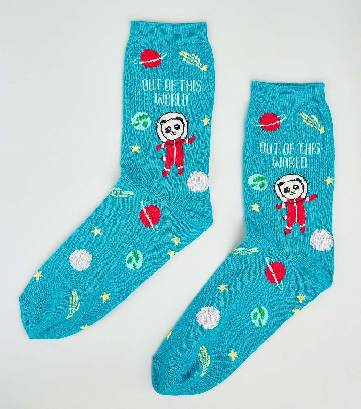 Green Out Of This World Slogan Socks