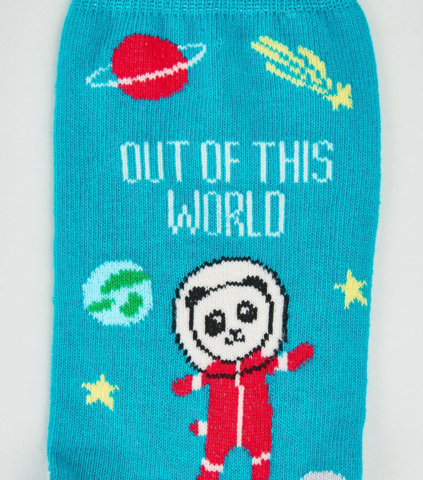 Green Out Of This World Slogan Socks Image 3
