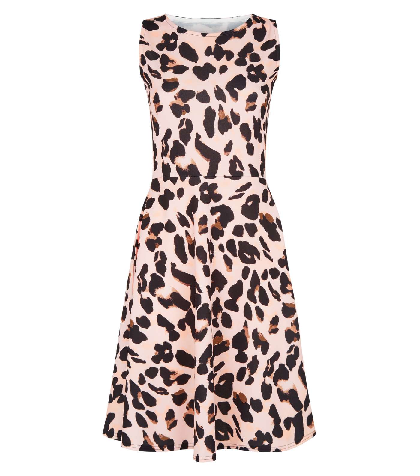 Missfiga Pink Leopard Print Skater Dress Image 4