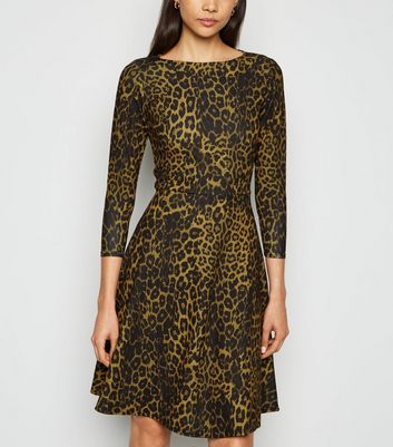 New look leopard 2024 print skater dress