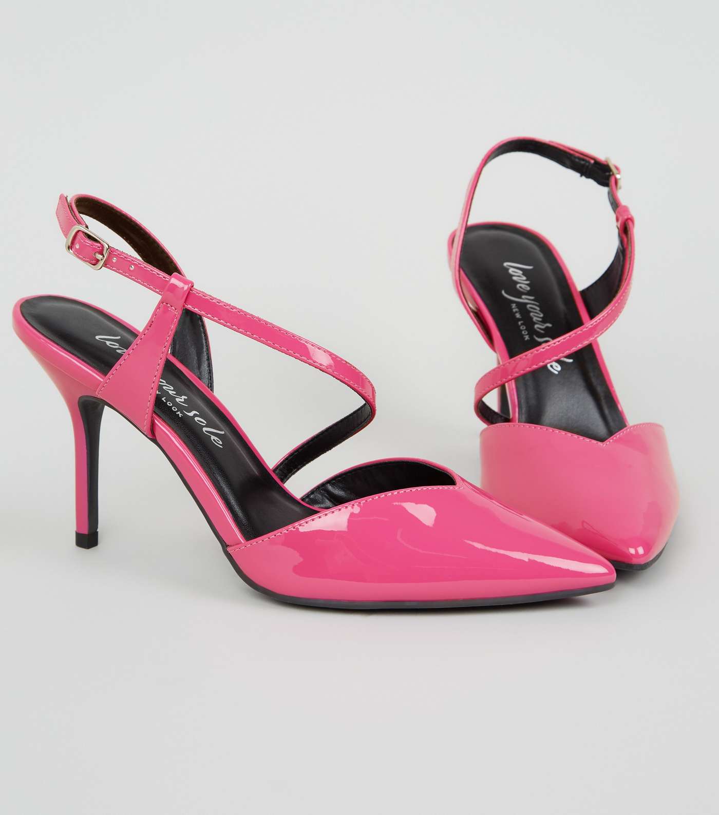 Bright Pink Patent Stiletto Court Shoes Image 3