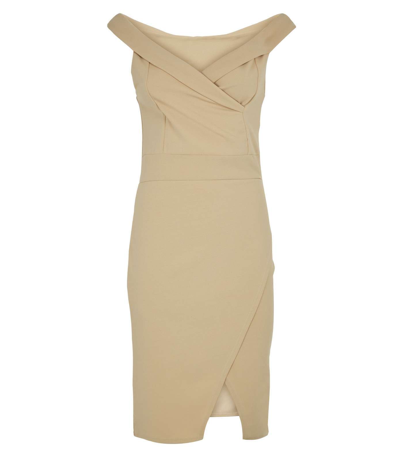 Missfiga Stone Bardot Wrap Bodycon Dress Image 4