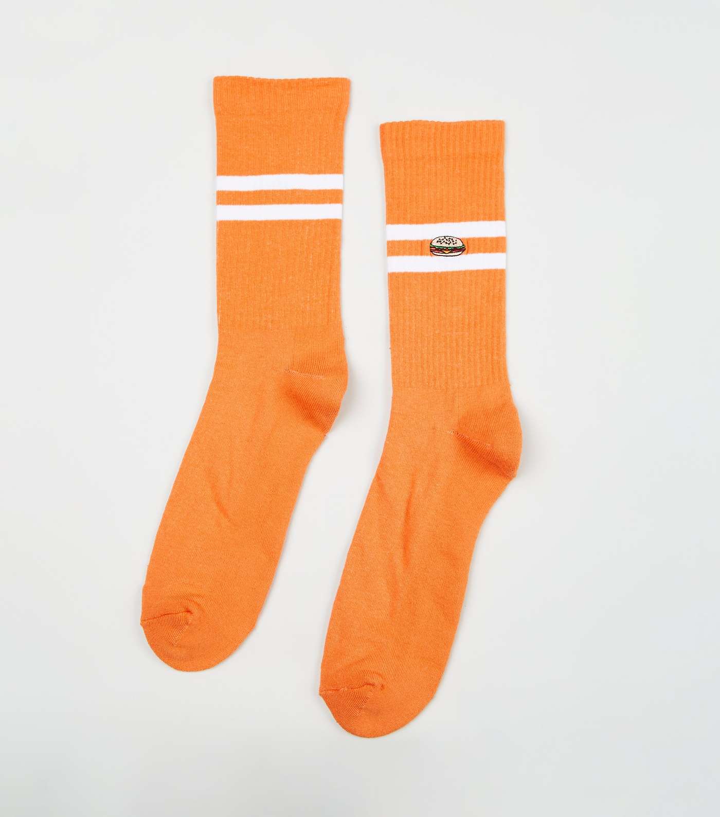 Orange Burger Sports Stripe Socks 