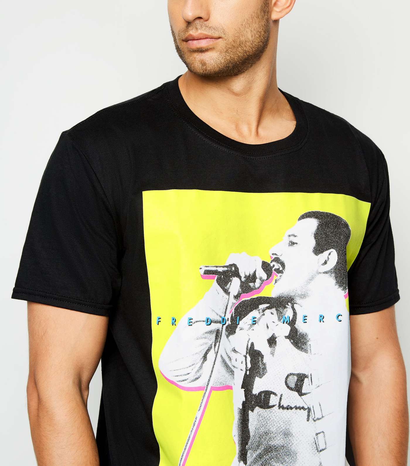 Black Freddie Mercury Microphone T-Shirt Image 5