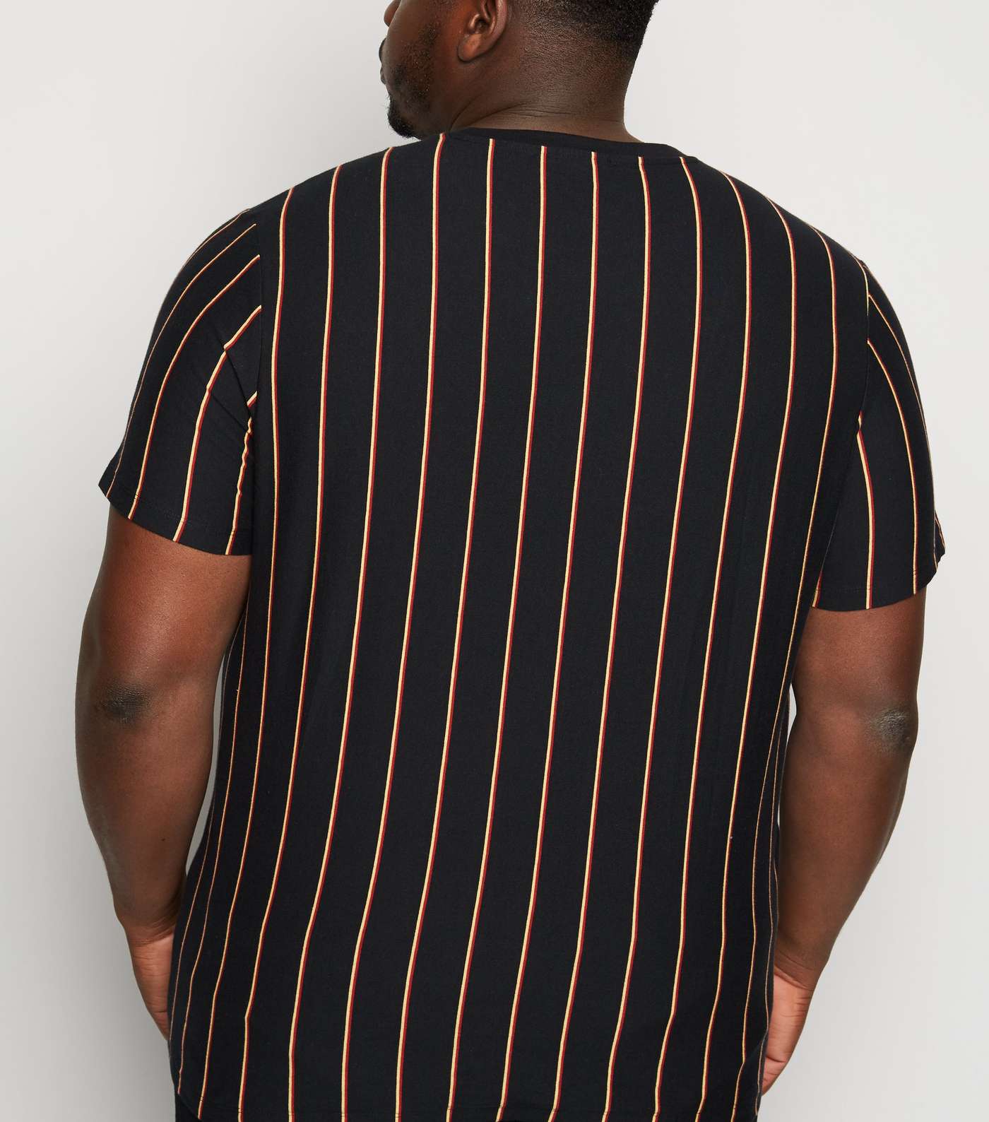 Plus Size Black Stripe Crew Neck T-Shirt Image 3