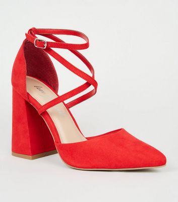 red court shoes block heel