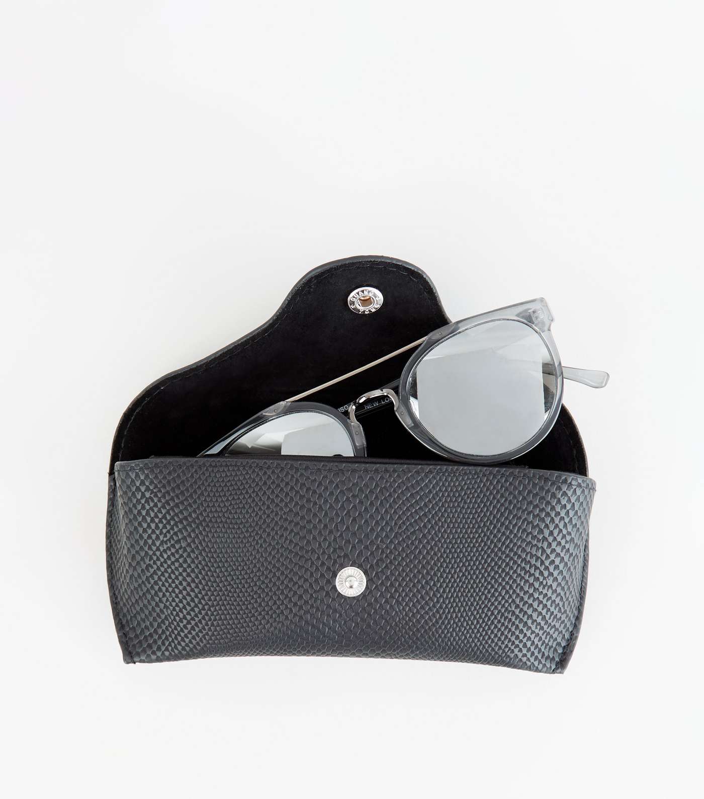 Black Faux Snake Hard Sunglasses Case Image 2