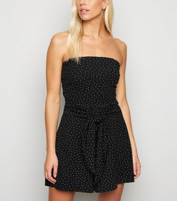 black bandeau playsuit