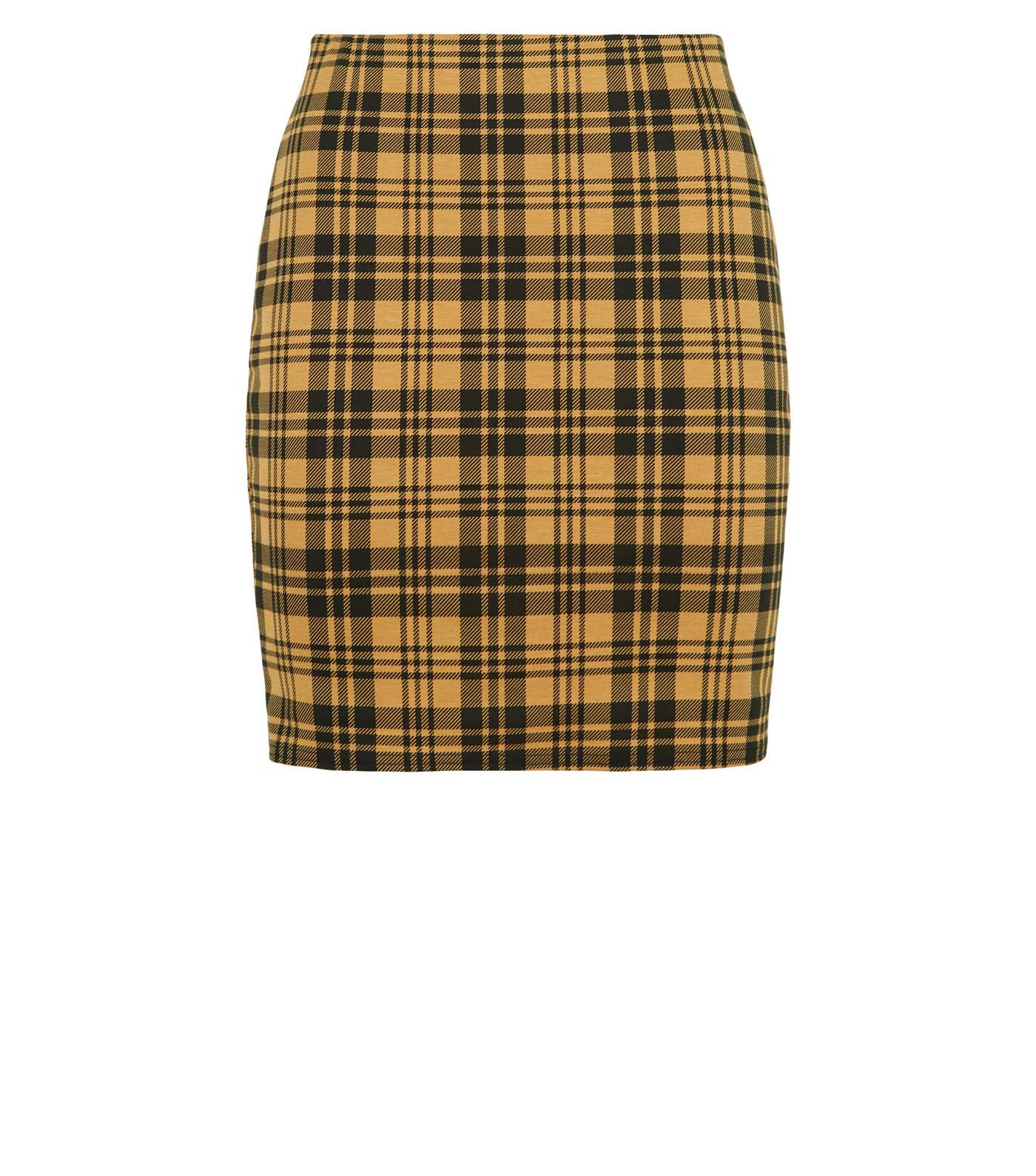 Yellow Check Tube Skirt Image 4