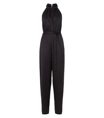 black halterneck jumpsuit